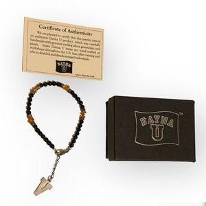VANDERBILT UNIVERSITY GENUINE CHARM V BRACELET STERLING SILVER PEARLS GEMSTONE